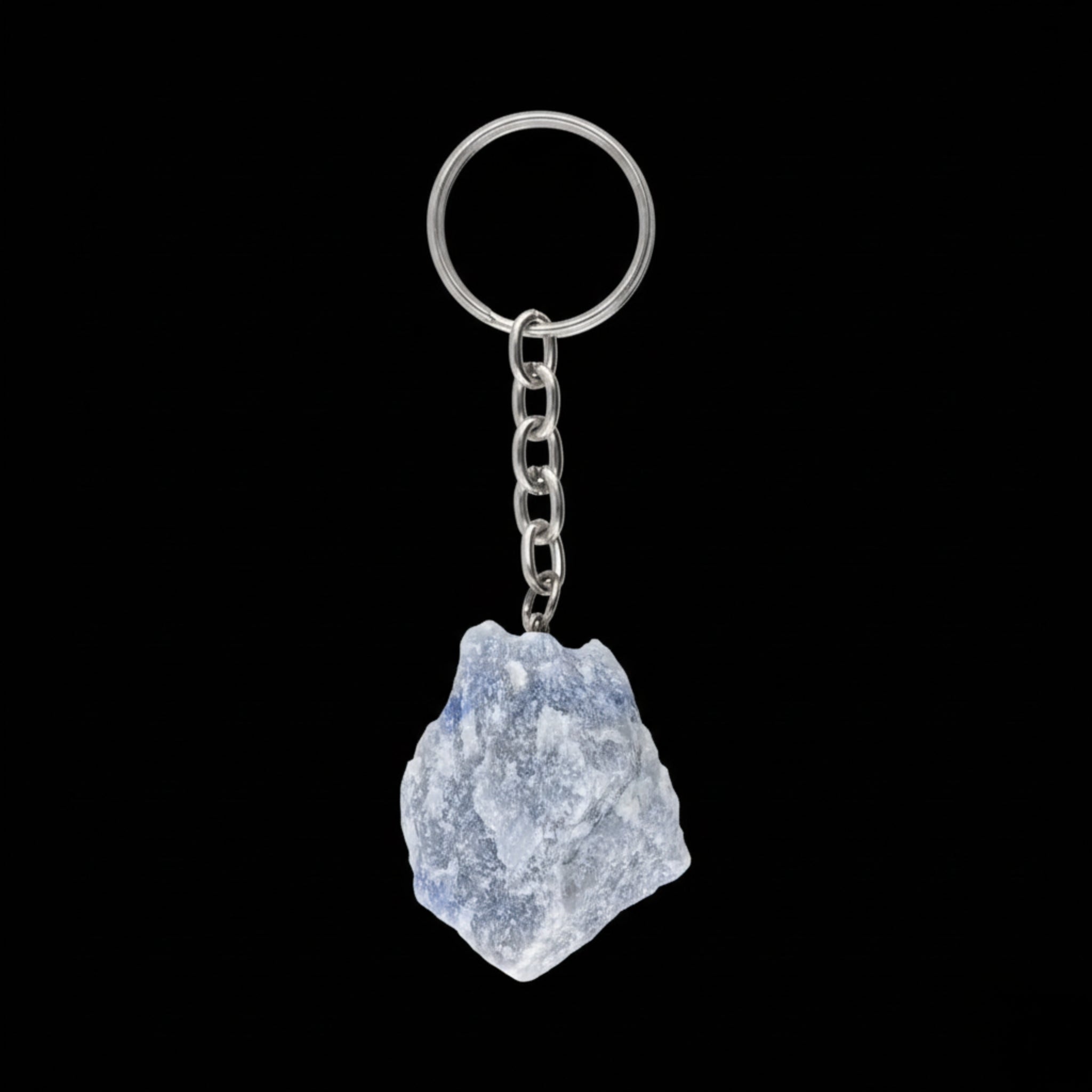 Llavero de cuarzo azul crudo